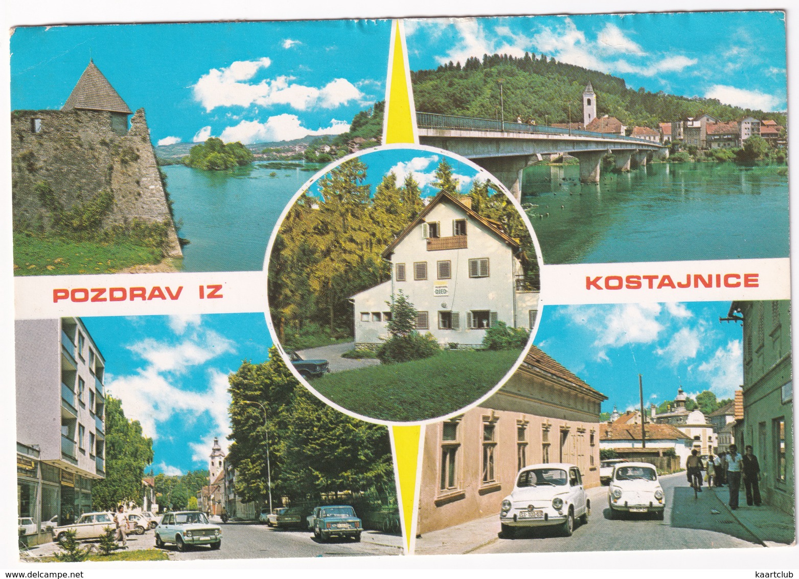 Kostajnica: ZASTAVA 600, 1100, FIAT 125S, OPEL COMMODORE A COUPÉ, CITROËN DS  - (Croatia, YU.) - Toerisme