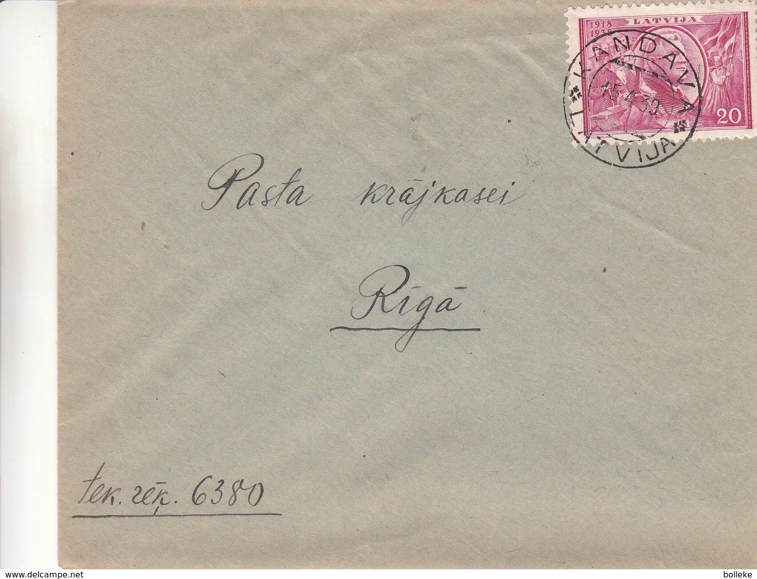 Lettonie - Lettre De 1939 ° - Oblit Kandava - Exp Vers Riga - Cachet Pasta Krajkases Parvalde - Lettonie