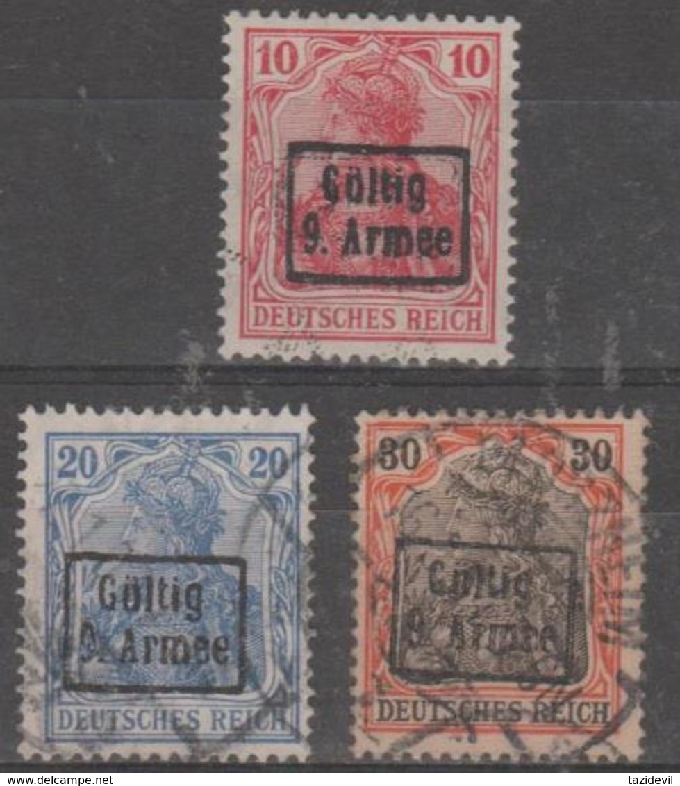 ROMANIA - German Occupation Three From Set. Scott 3N13, 3N15-16. One Mint, Two Used - Besetzungen