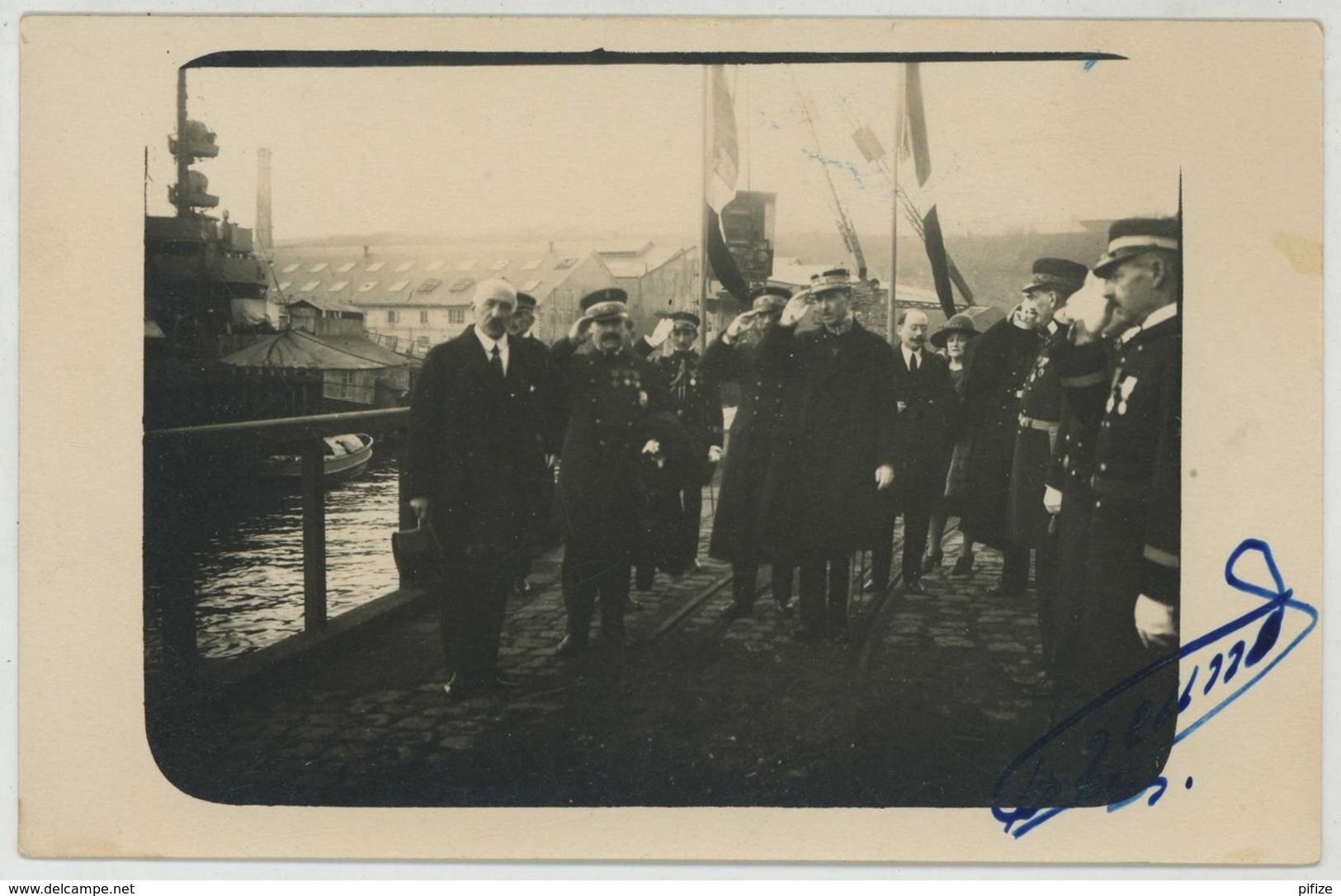 (Brest) Carte Photo. Lancement Du Duquesne. Préfet + Ministre De La Marine Georges Leygues. 15 Déc. 1925. - Brest