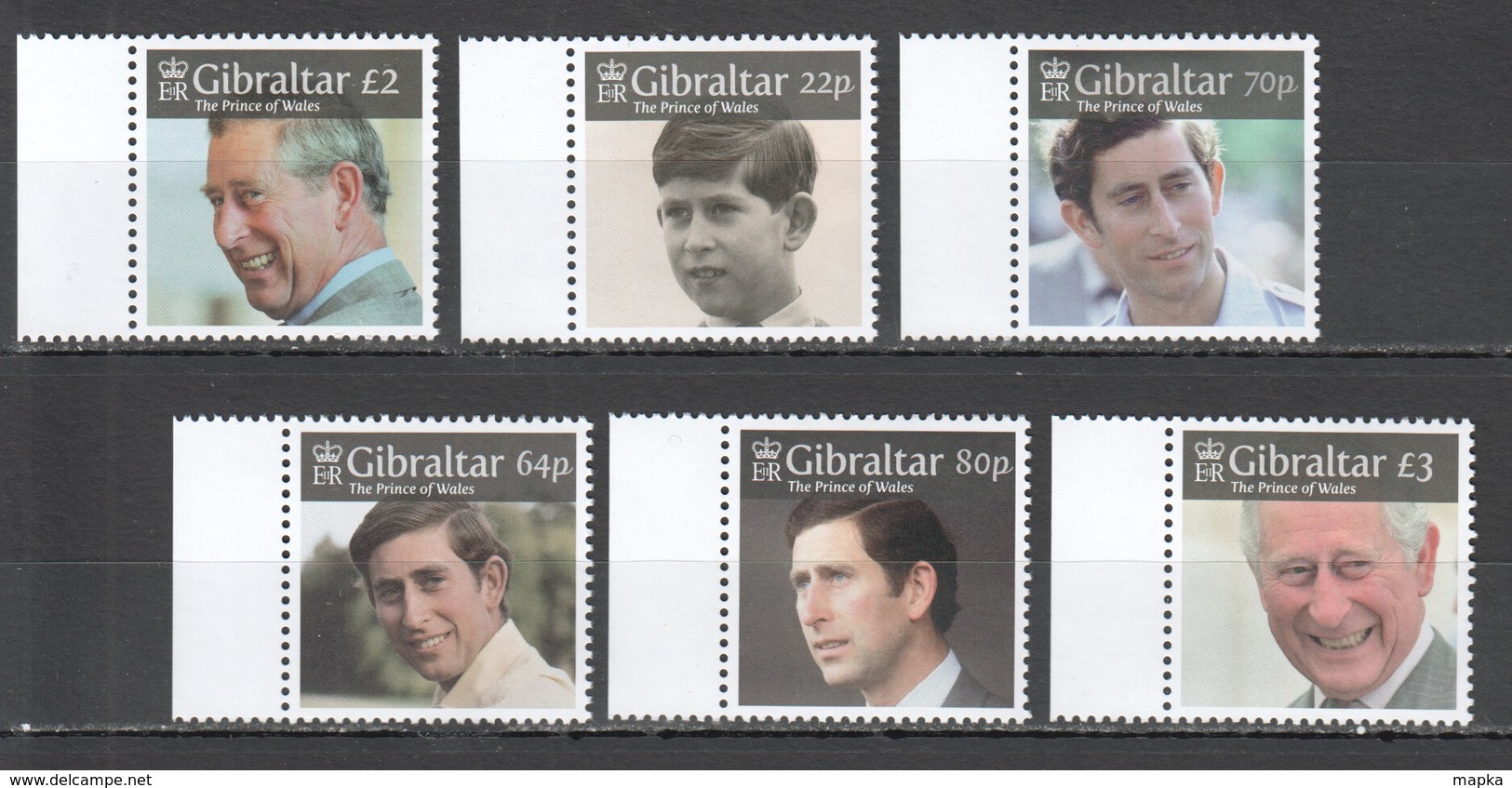 M520 GIBRALTAR ROYALS CHARLES PRINCE OF WALES #1879-84 !!! MICHEL 18.8 EURO !!! 1SET MNH - Familles Royales