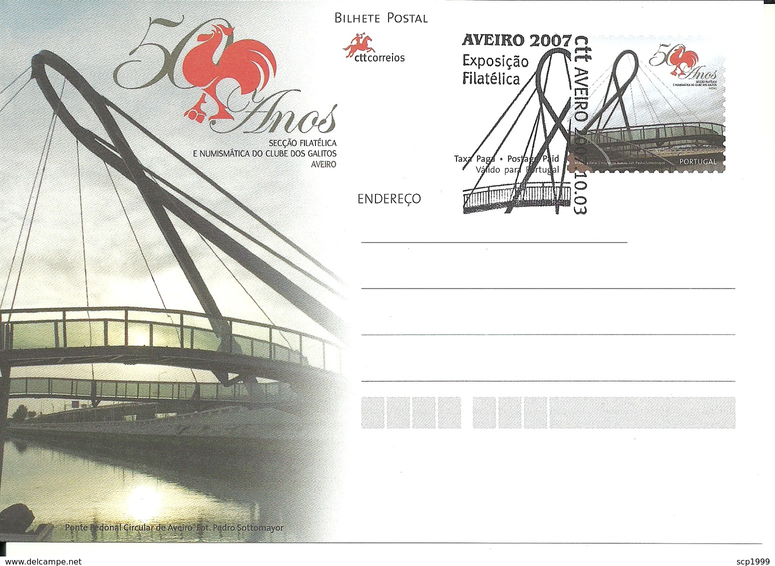 Portugal 2007 - Postal Stationery 50 Years Galitos Philatelic Department. Aveiro, Bridge Fdc - Entiers Postaux