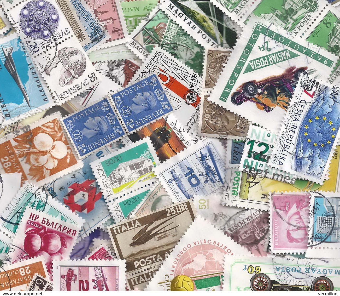 VRAC 2=75 % EUROPE + FRANCE, ANDORRE, MONACO, + DE 999 TIMBRES  , NOMBREUX THEMES & ANCIENS = environ 0.01 C le TIMBRE