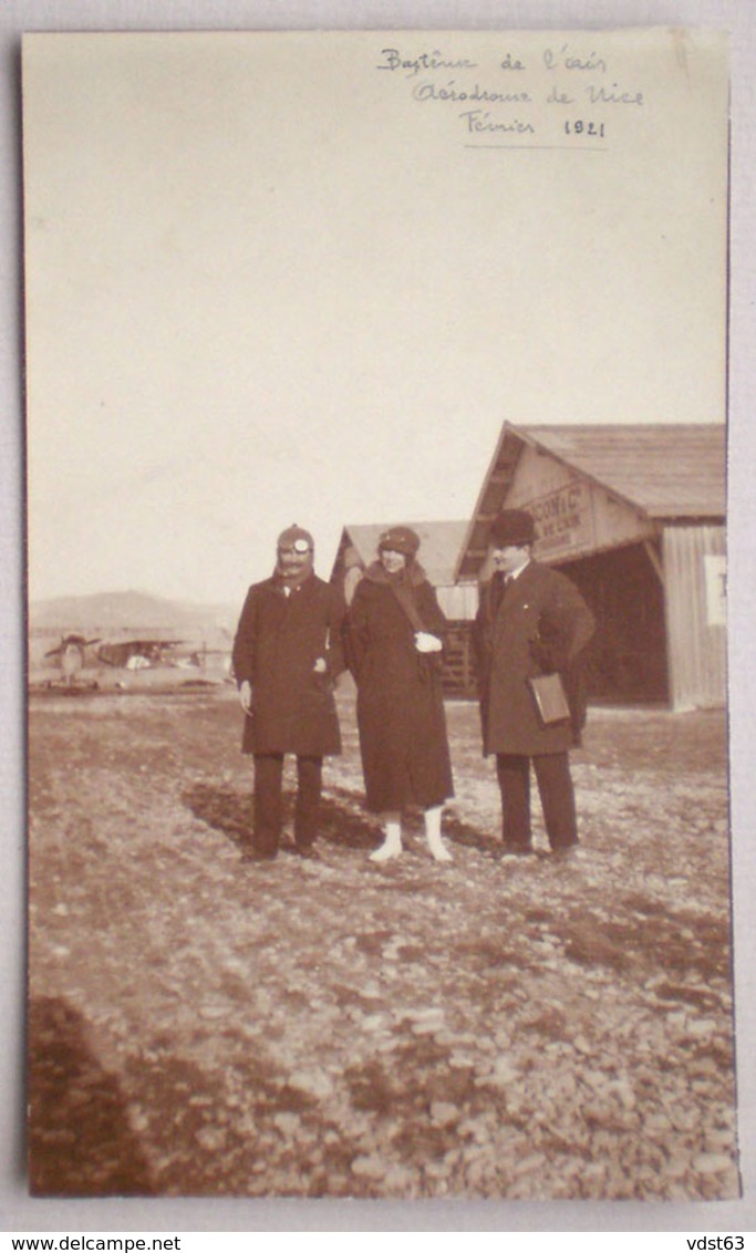 06 NICE Aérodrome 1921 BAPTEME DE L'AIR Animée Carte Photo TOURISME AÉRIEN MAICON & Cie - Aéroport Airport - Aérodromes