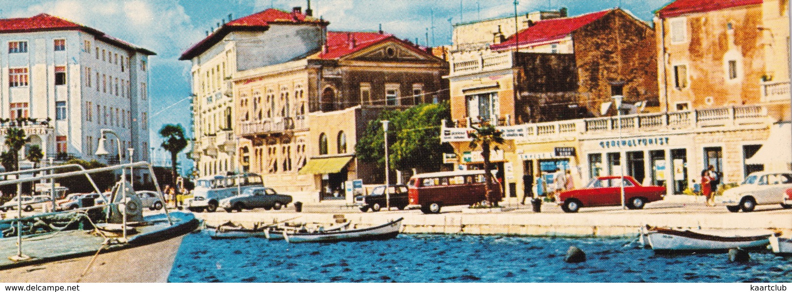 Porec: OPEL REKORD A, VW T2-BUS, SIMCA 1000, MERCEDES O 319, ZASTAVA 600 - Boats - (Croatia, YU.) - Voitures De Tourisme