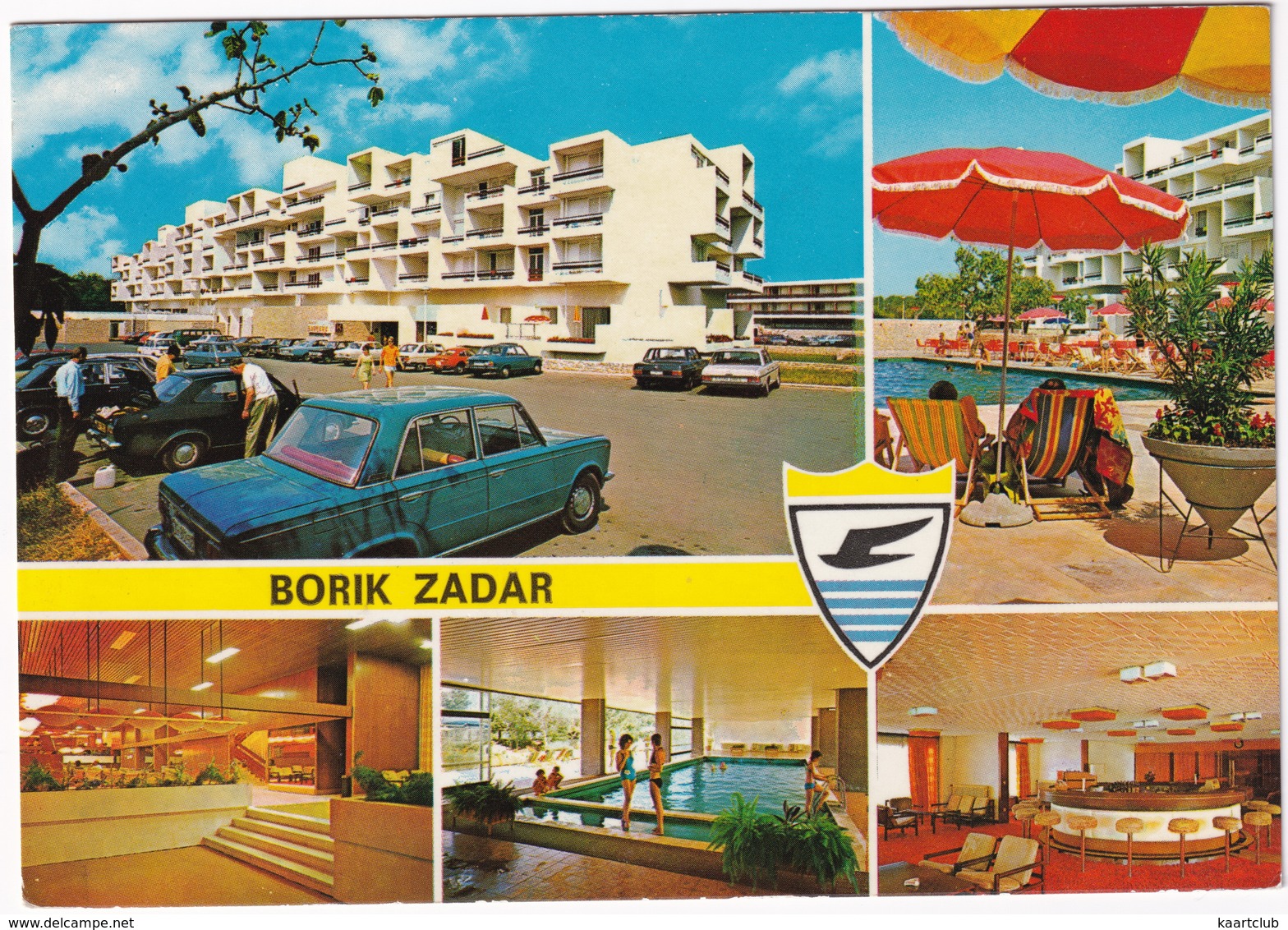 Borik - Zadar: FIAT 125S, FORD ESCORT, PEUGEOT 504, OPEL GT A, KADETT B, MERCEDES W115, RENAULT 6, 16 - (Croatia, YU.) - Toerisme