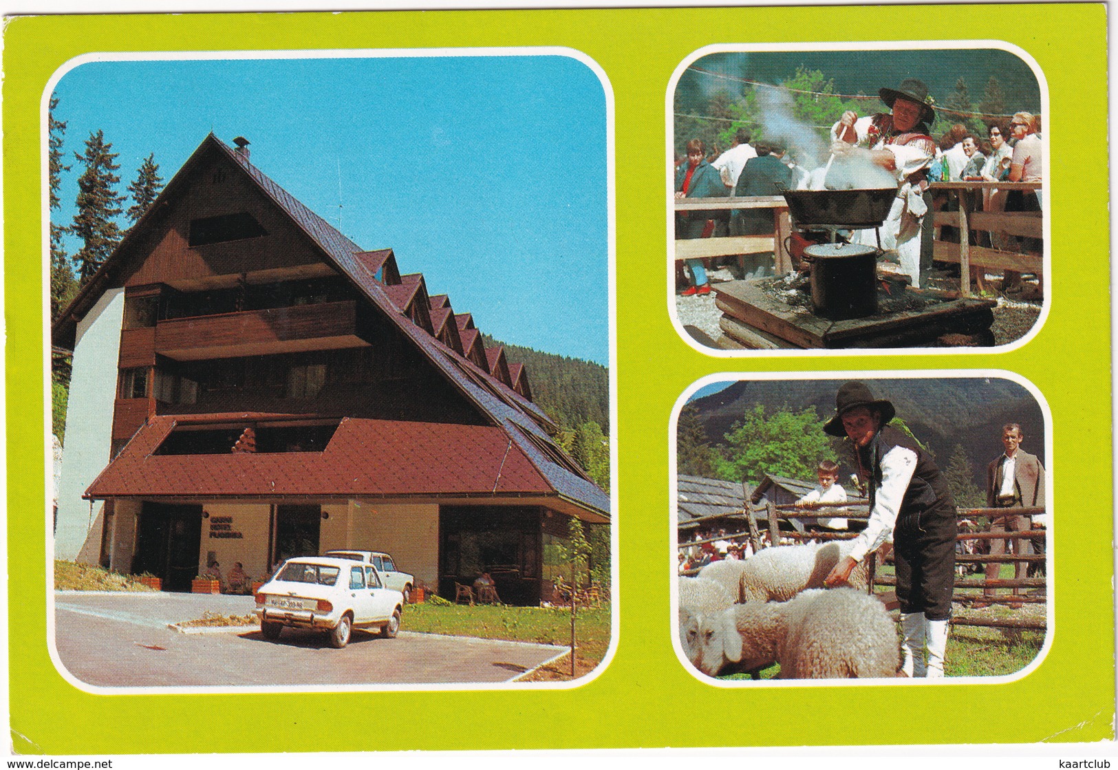 Jezersko 906 M: ZASTAVA 1100 - Garni Hotel 'Planinka' - Sheep - (Slovenia, YU.) - Toerisme