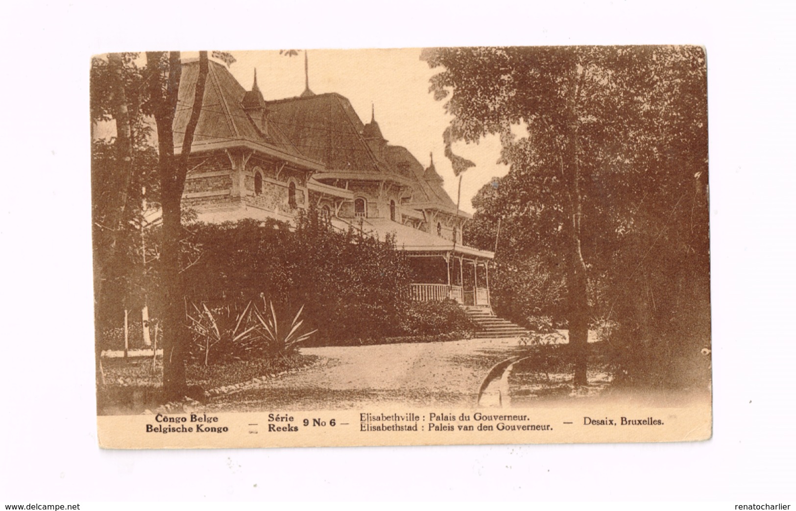 Elisabethville.Palais Du Gouverneur.Carte De Récompense.Ecole Primaire Communale De Filles D'Ensival. - Congo Belge