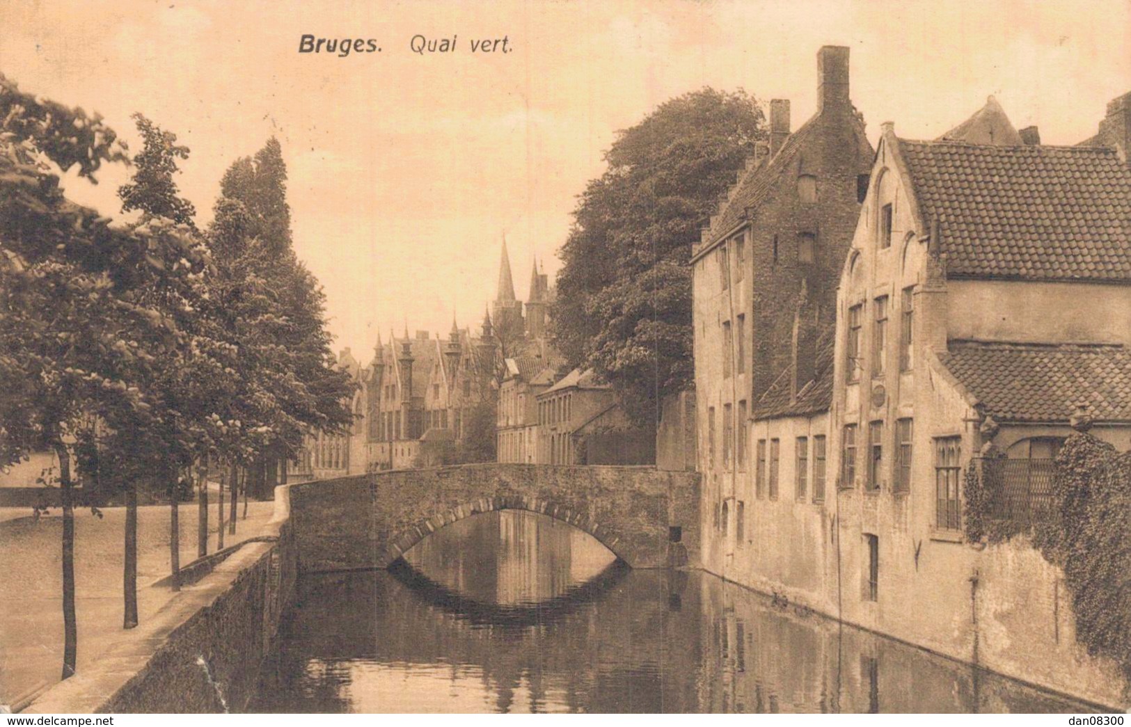 BELGIQUE BRUGES QUAI VERT CIRCULEE 1909 - Brugge