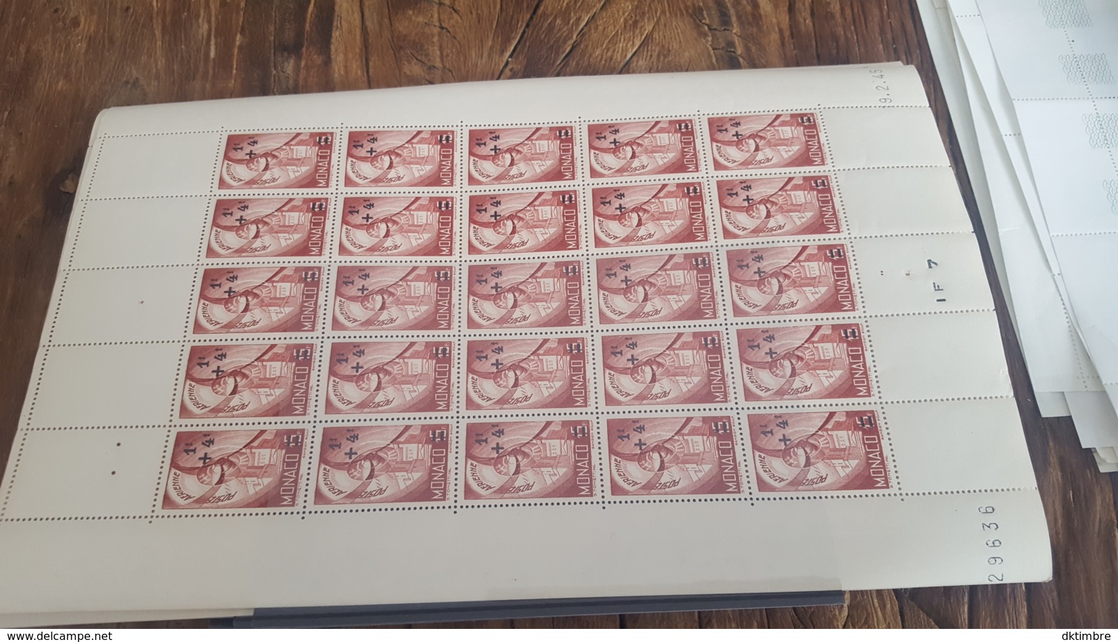 LOT 463369 TIMBRE DE MONACO NEUF** LUXE PAN°9 FEUILLE - Poste Aérienne