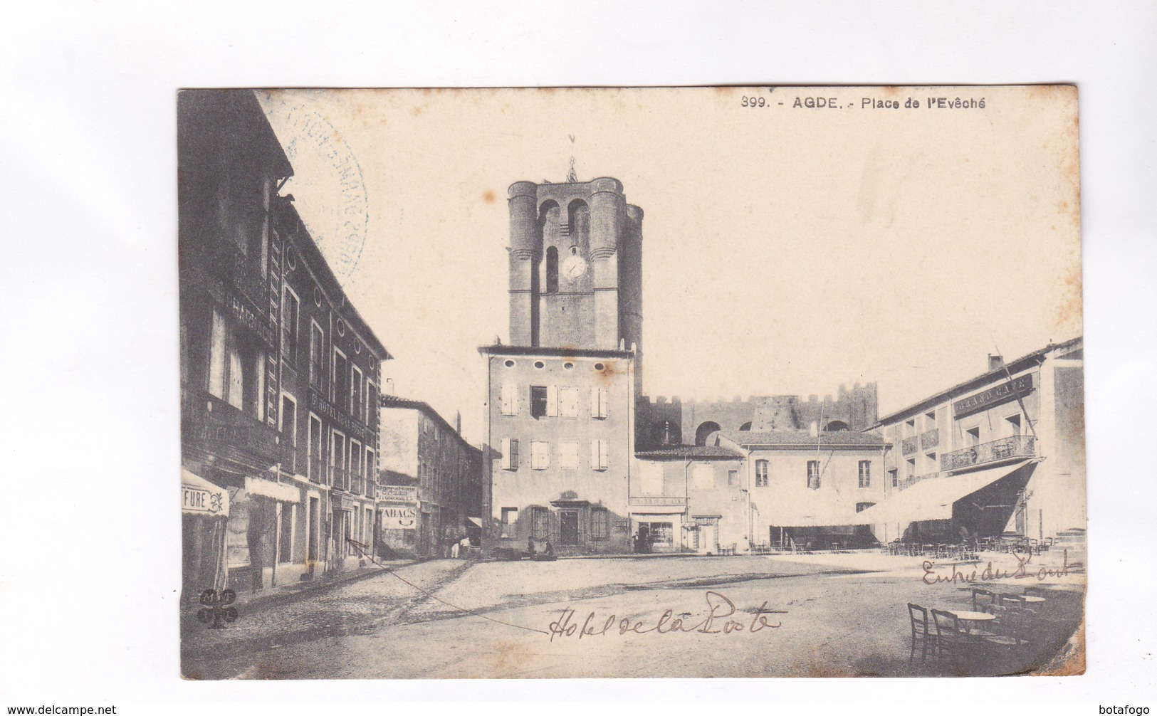 CPA DPT 34 AGDE, PLACE DE L EVECHE En 1914! (voir Tampon Militare) - Agde