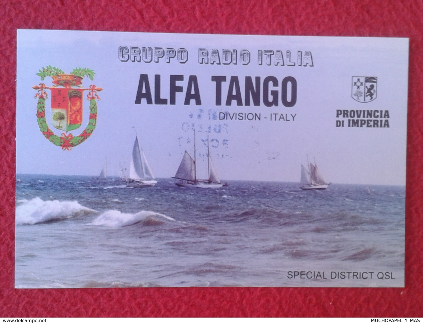 POSTAL POST CARD QSL RADIOAFICIONADOS RADIO AMATEUR GRUPPO ALFA TANGO ITALIA ITALY ITALIE PROVINCIA DI IMPERIA LIGURIA - Otros & Sin Clasificación