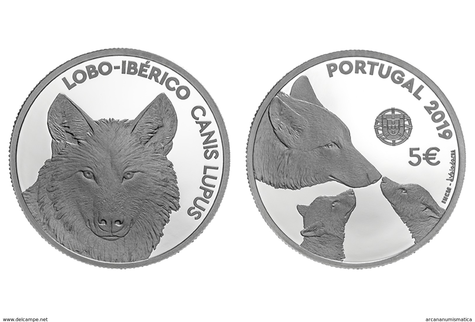 PORTUGAL 5 Euro  2.019  2019  "ESPÉCIES ANIMAIS AMEAÇADAS - LOBO-IBÉRICO"  CU-NI  SC/UNC   T-DL-12.285 - Portugal