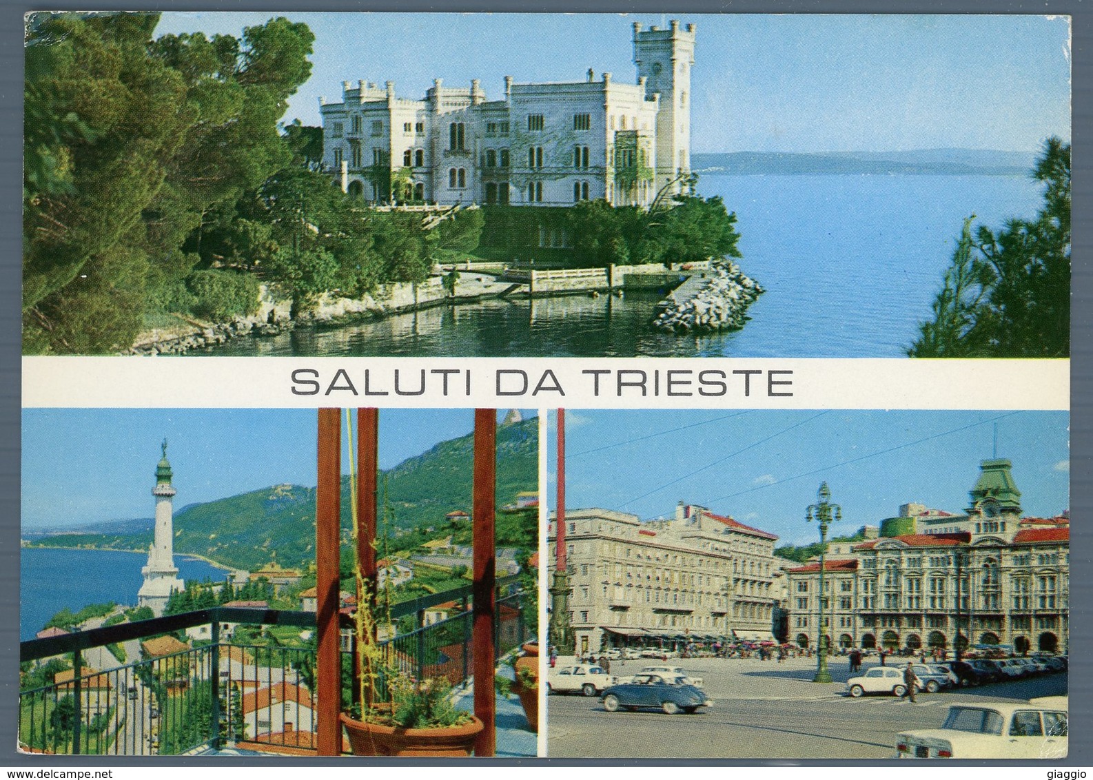 °°° Cartolina - Saluti Da Trieste Castello Di Miramare Vedutine Viaggiata °°° - Trieste