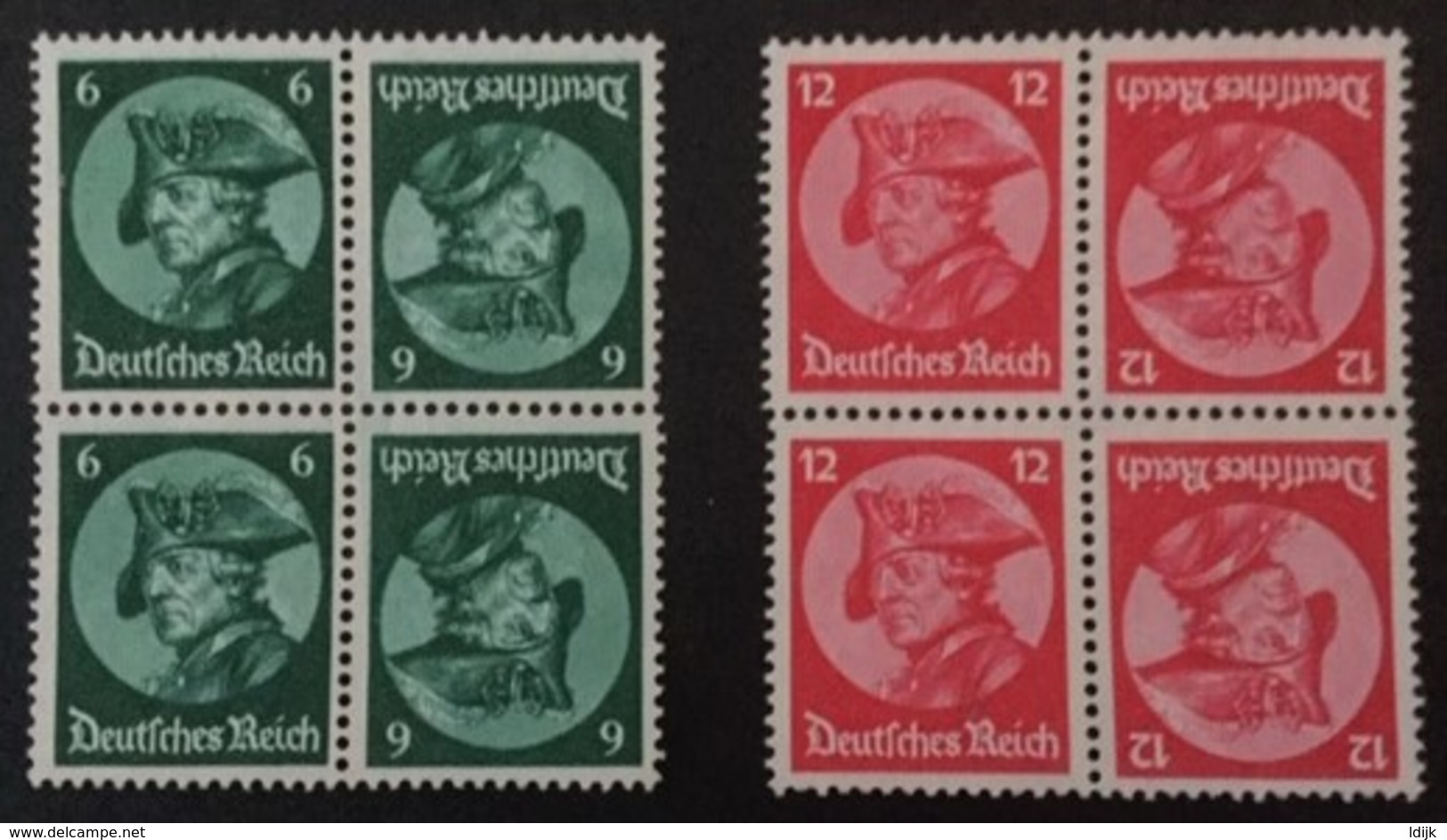 1933 Fridericus (*) Viererblöcke Mit 2 X K 17 ( 679 ) + 2 X K 18 (680 ) - Se-Tenant