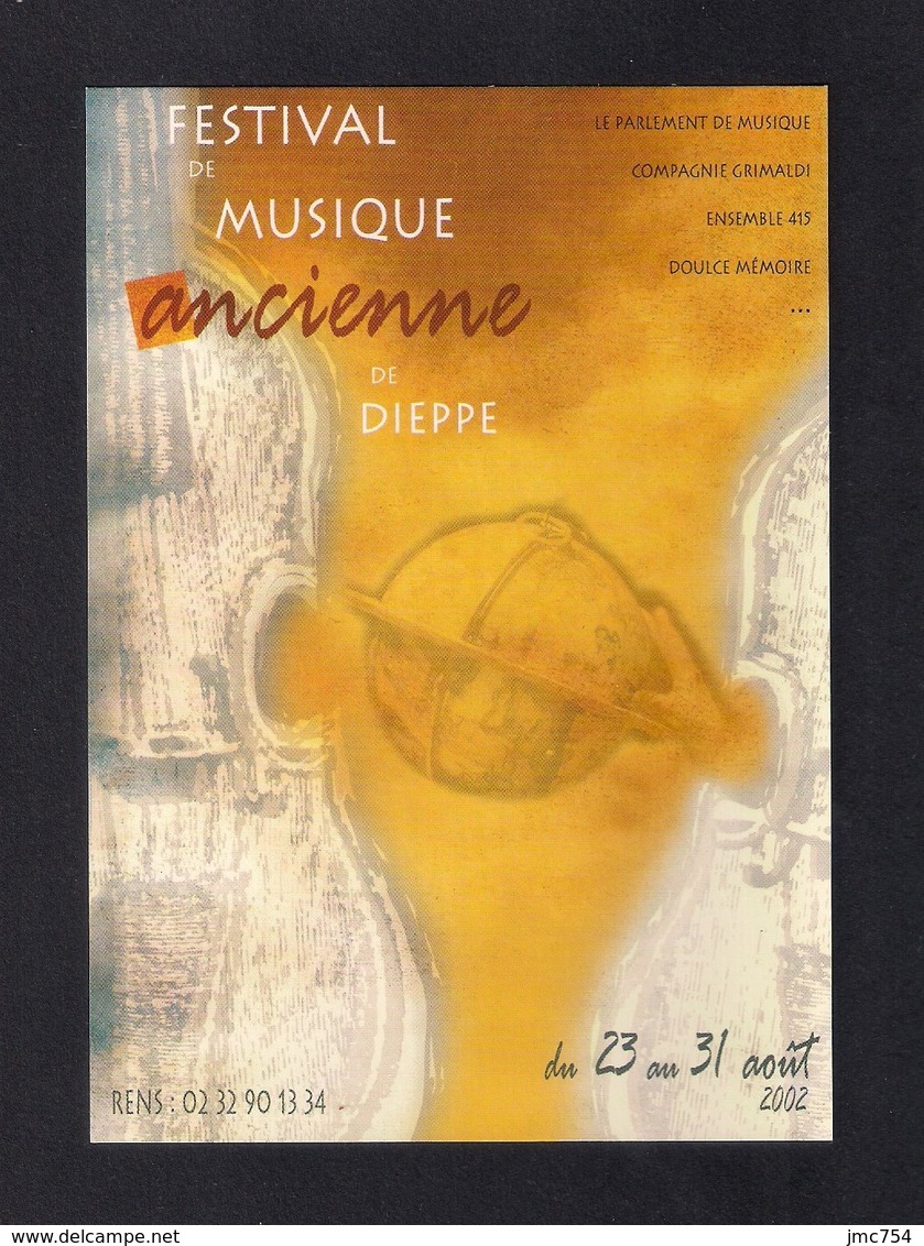 CPM.  Carte à Pub.  Festival De Musique Ancienne De Dieppe 2002.   Postcard. - Musique Et Musiciens