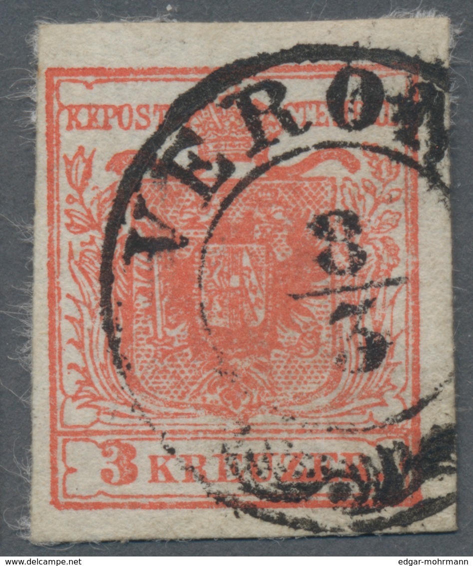 Österreich: 1850, 6 Kreuzer Rötlichbraun Auf Handpapier, Type Ib, Auf Kompletter Retour-Recepisse Vo - Brieven En Documenten