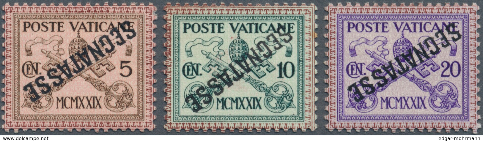 Vatikan - Portomarken: 1931, Postage Dues 5, 10 And 20 C. Test Prints With Different Coloured Underp - Portomarken