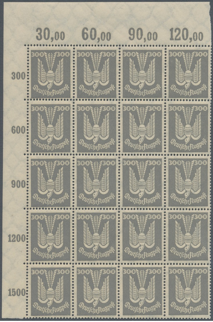 Deutsches Reich - Weimar: 1924. Flugpost Holztaube (IV): 20 Komplette, Postfrische Sätze, In Einheit - Unused Stamps