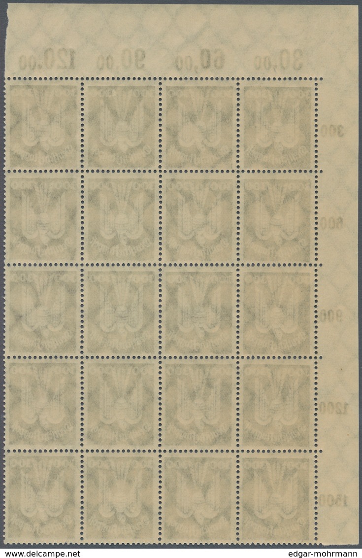 Deutsches Reich - Weimar: 1924. Flugpost Holztaube (IV): 20 Komplette, Postfrische Sätze, In Einheit - Unused Stamps