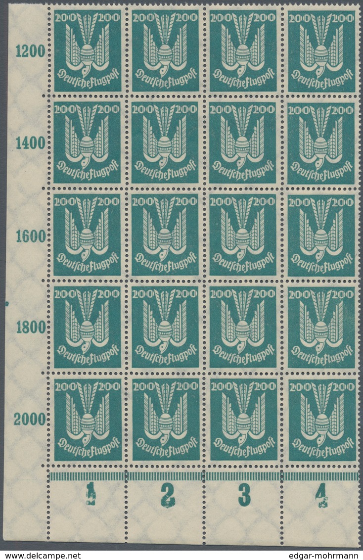 Deutsches Reich - Weimar: 1924. Flugpost Holztaube (IV): 20 komplette, postfrische Sätze, in Einheit