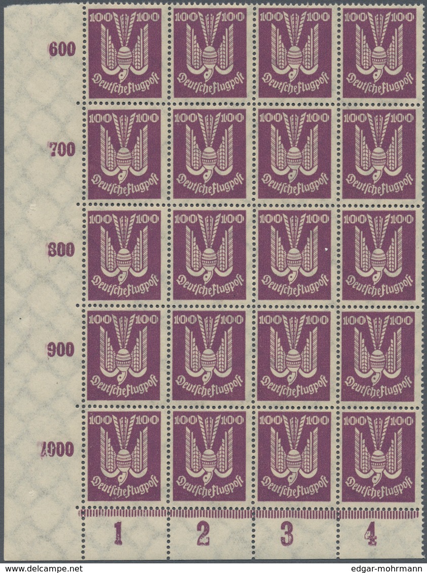 Deutsches Reich - Weimar: 1924. Flugpost Holztaube (IV): 20 komplette, postfrische Sätze, in Einheit