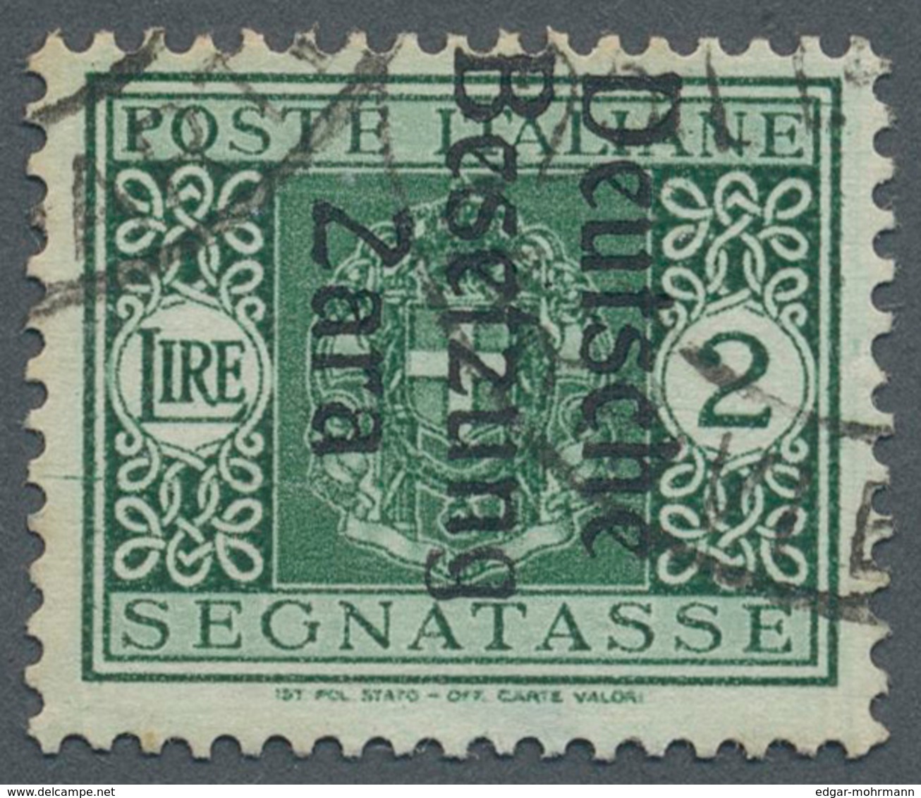 Dt. Besetzung II WK - Zara - Portomarken: 1943, 2 L Dunkelgrün, Aufdruck-Type III, Wasserzeichen Y ( - Besetzungen 1938-45