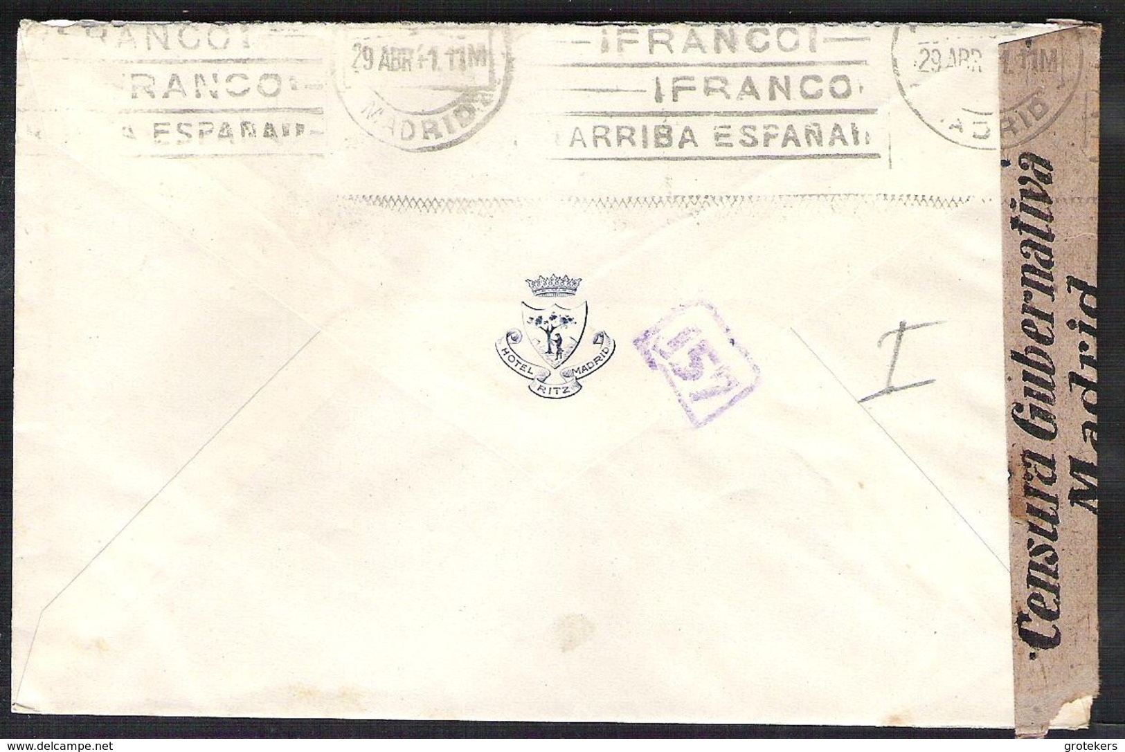 SPAIN Letter 1941 MADRID Correo Central To ZURICH (Switserland) With Spanish Censure - Cartas & Documentos