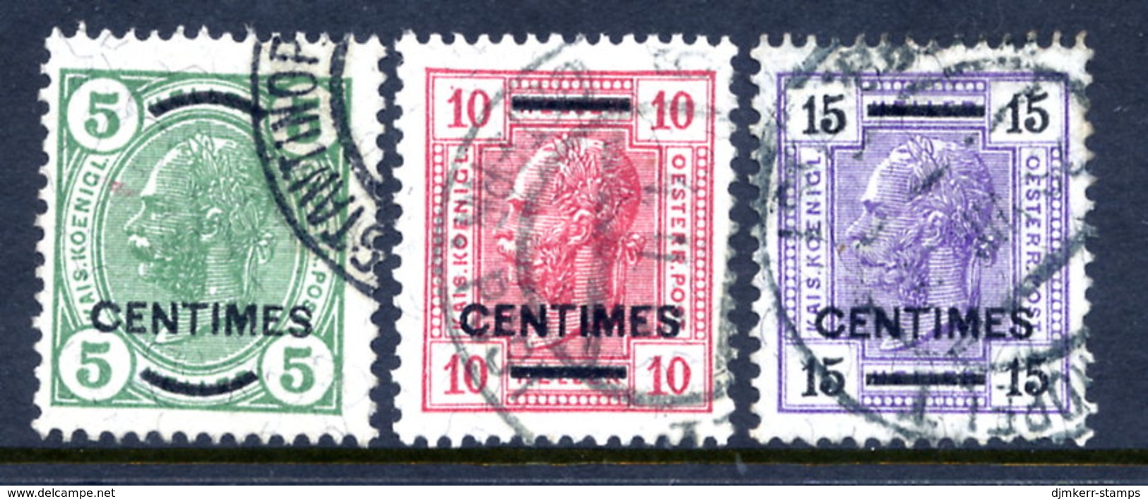 AUSTRIA PO In CRETE ( Kreta)  1907 Franz Joseph I Changes Of Colour And Design Used.  Michel 14-16 - Levante-Marken