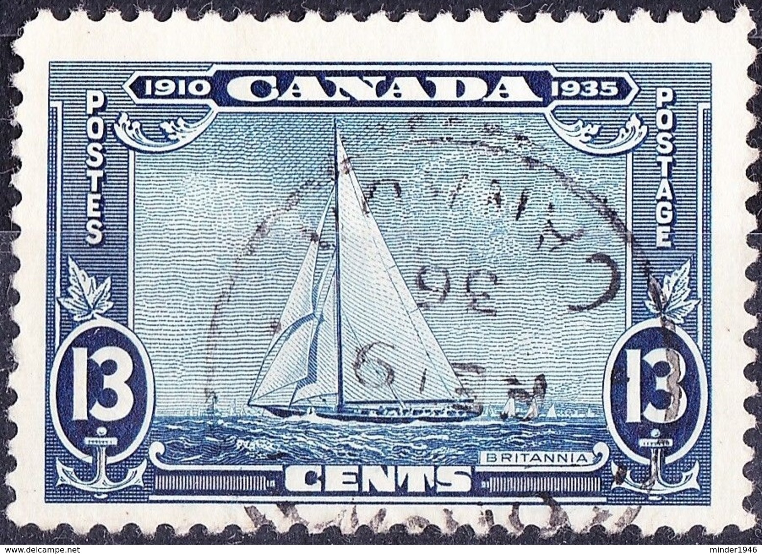 CANADA 1935 KGV 13c Blue SG364 Used - Used Stamps