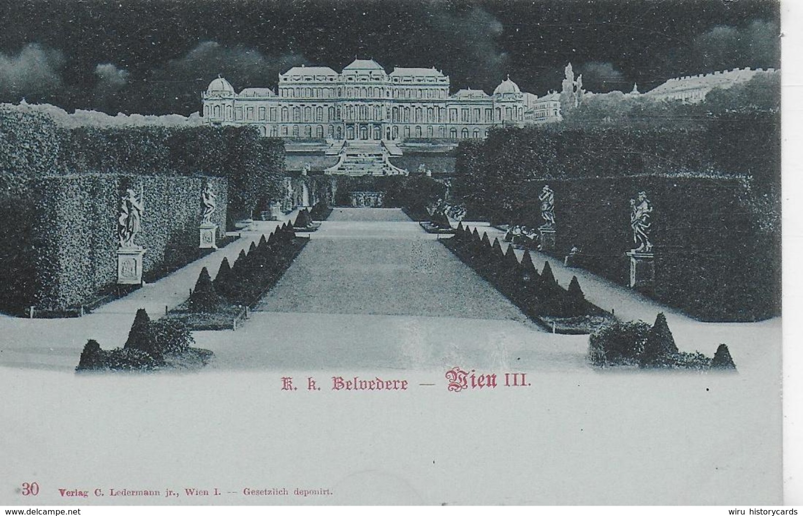 AK 0281  Wien - K. K. Belvedere / Verlag Ledermann Ca. Um 1900 - Belvedere