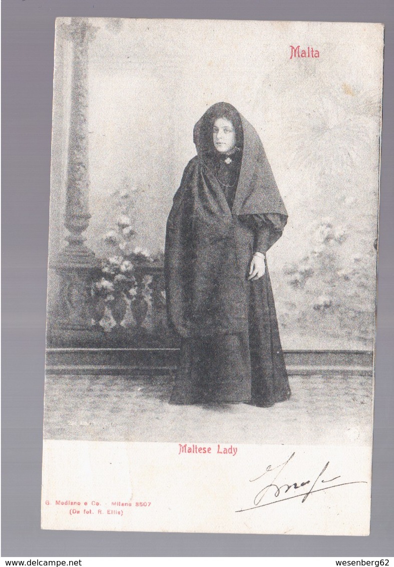 MALTA  Maltese Lady 1903 OLD POSTCARD - Malta