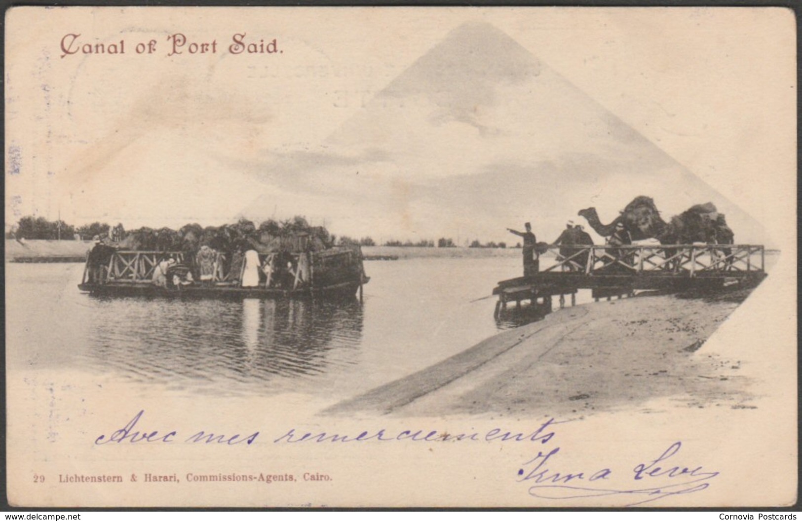 Canal Of Port Said, 1901 - Lichtenstern & Harari Postcard - Port Said