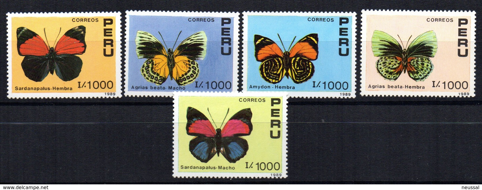 Serie  Nº 923/7   Peru - Mariposas