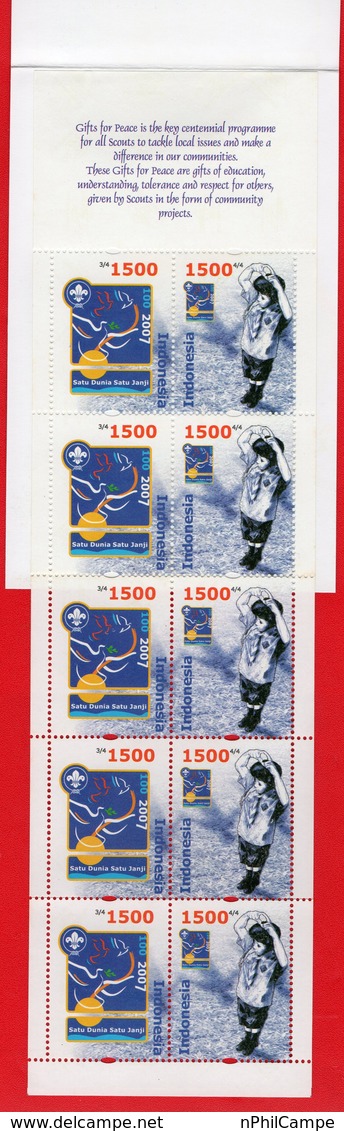 Indonesia 2007 - Booklet. MNH Centenary Of Scout Movement - Unused Stamps