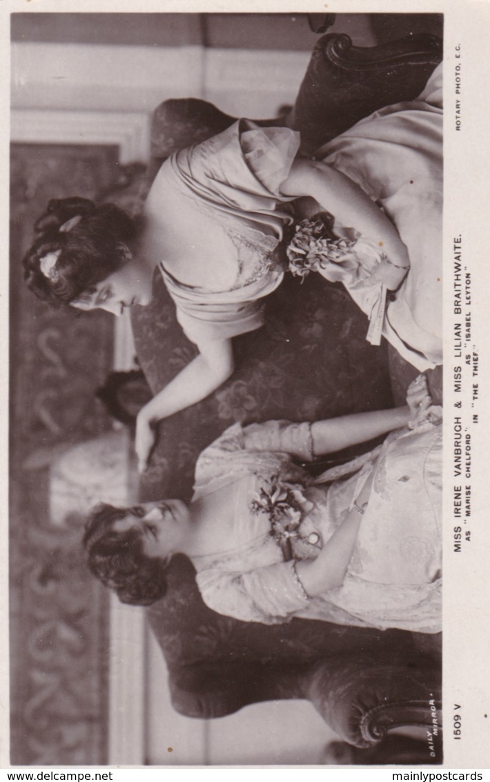 AO85 Theatre - Miss Irene Vanbrugh And Miss Lilian Braithwaite In "The Thief" - RPPC - Theater