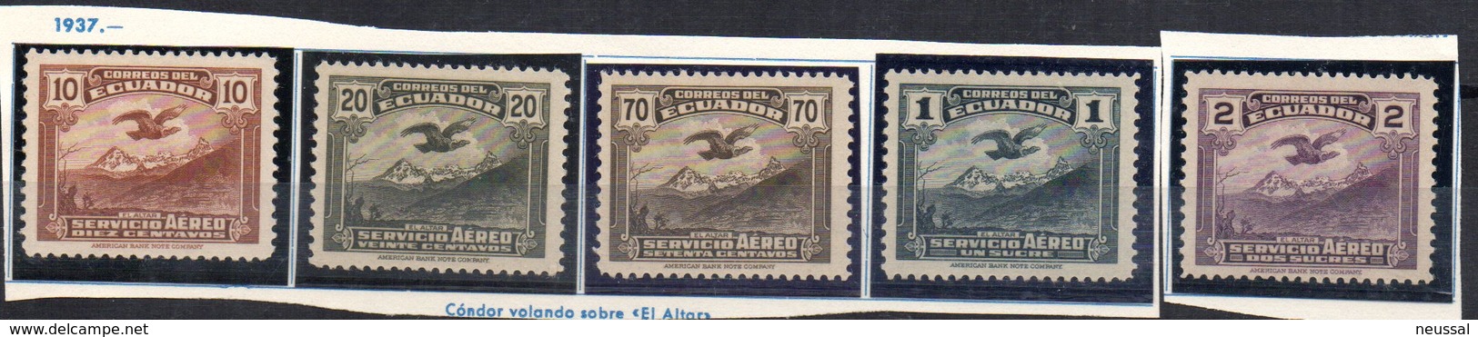Serie  Nº A-53/7  Ecuador - Águilas & Aves De Presa