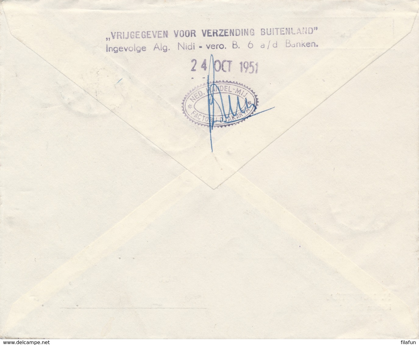 Indonesia - 1951 - Pekan Olahraga Nasional Serie Op R-cover Van Djakartakota/4 Naar Amsterdam - Vrijgegeven (NL Tekst) - Indonesië