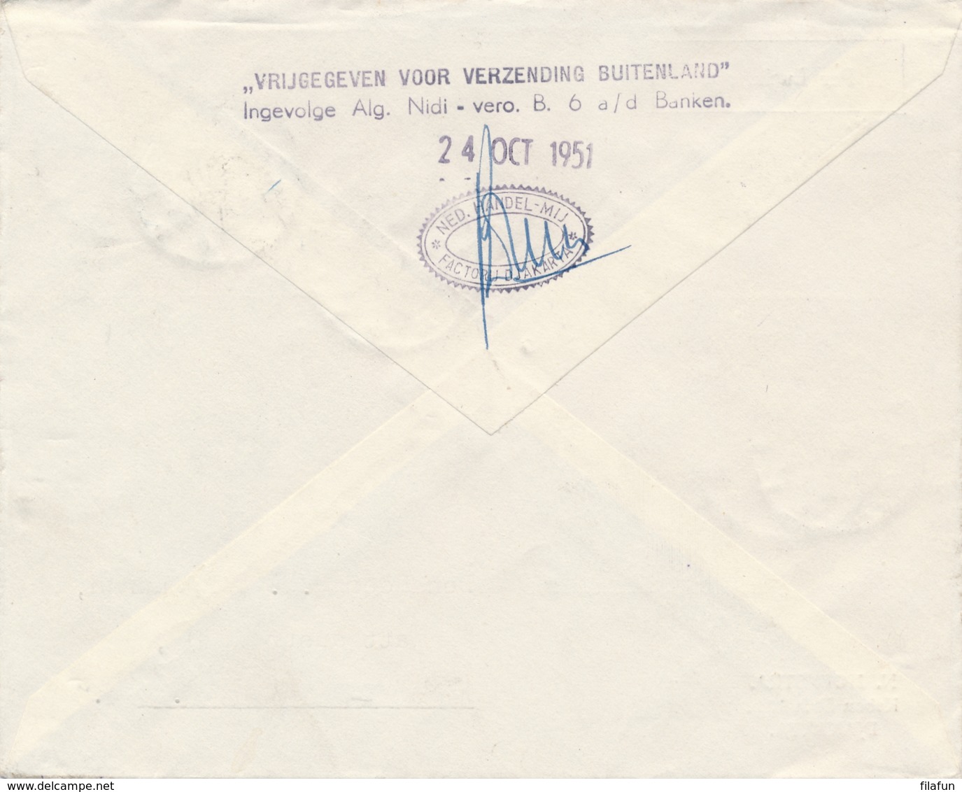 Indonesia - 1951 - Pekan Olahraga Nasional Serie Op R-cover Van Djakartakota/4 Naar Amsterdam - Vrijgegeven (NL Tekst) - Indonesien