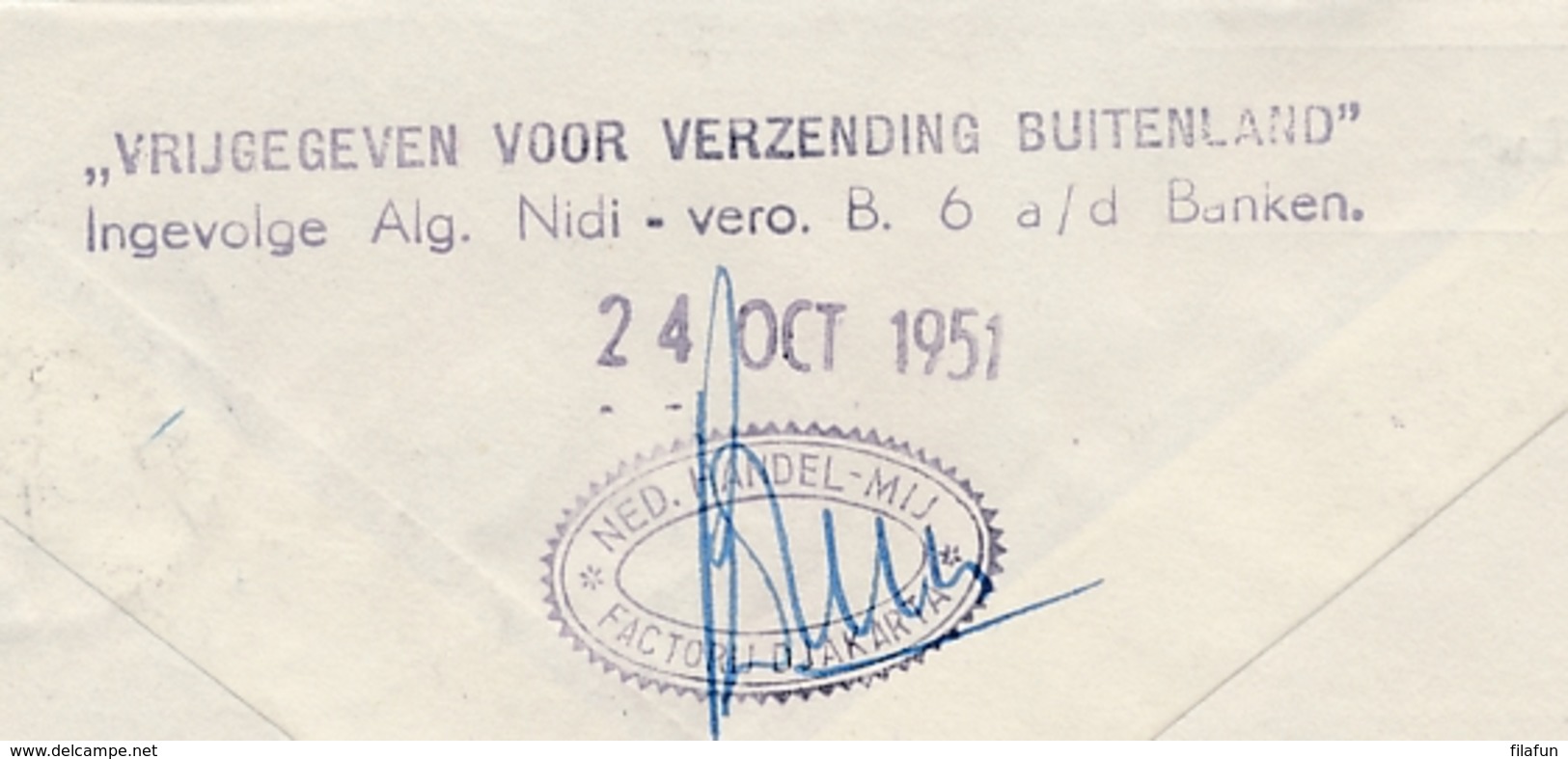 Indonesia - 1951 - Pekan Olahraga Nasional Serie Op R-cover Van Djakartakota/4 Naar Amsterdam - Vrijgegeven (NL Tekst) - Indonesië