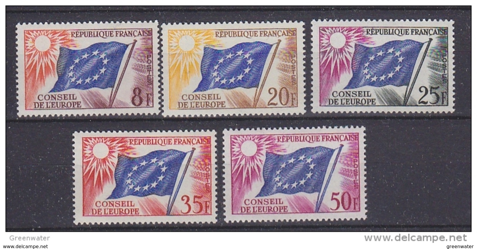 France 1958 Conseil De L'Europe 5v ** Mnh (43565) - Europese Gedachte