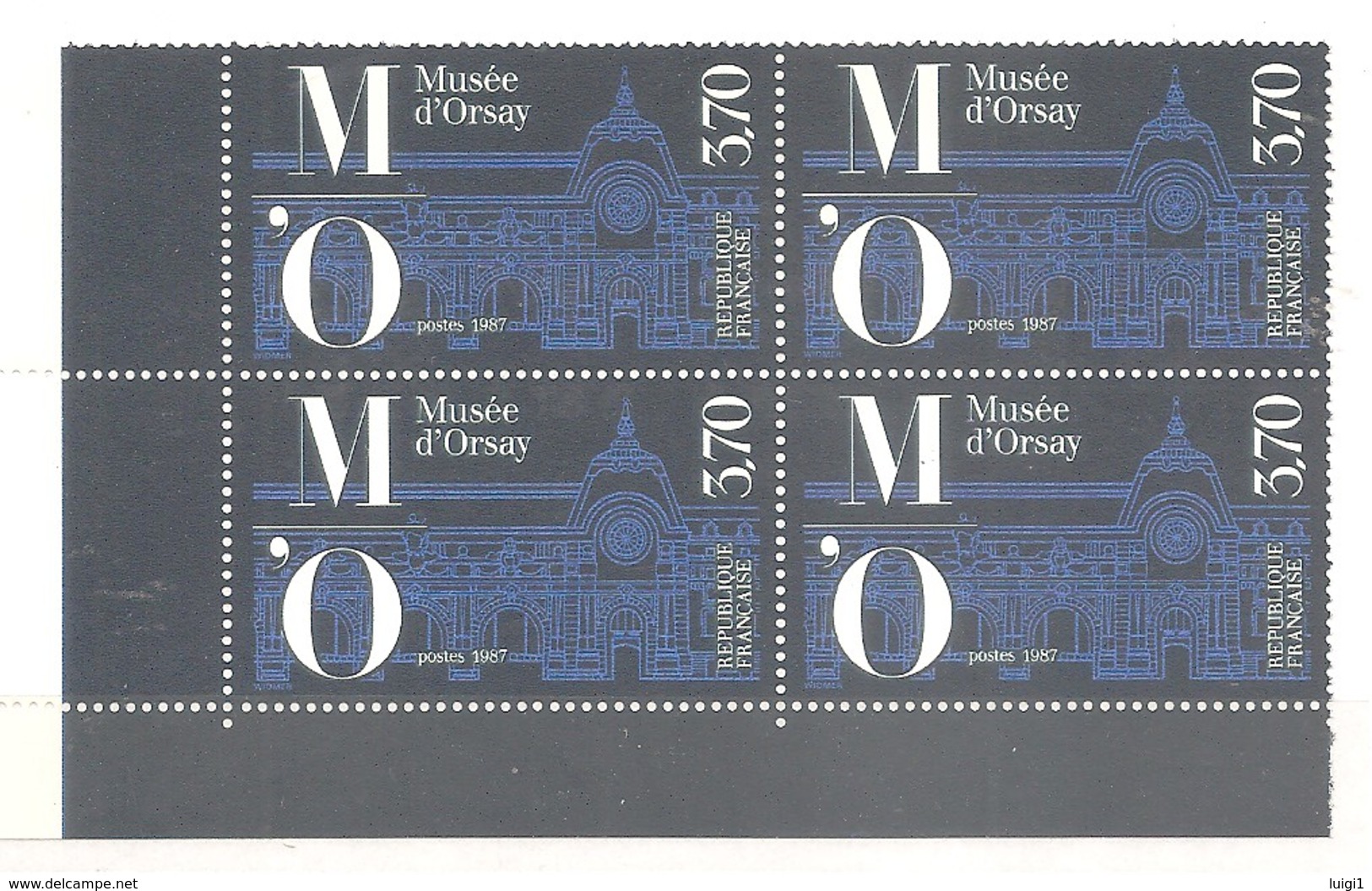 FRANCE 1986 . Y&T N°2451 - MUSEE D' ORSAY - Bloc De 4 TP Neufs - Bas De Feuille. TB - Neufs