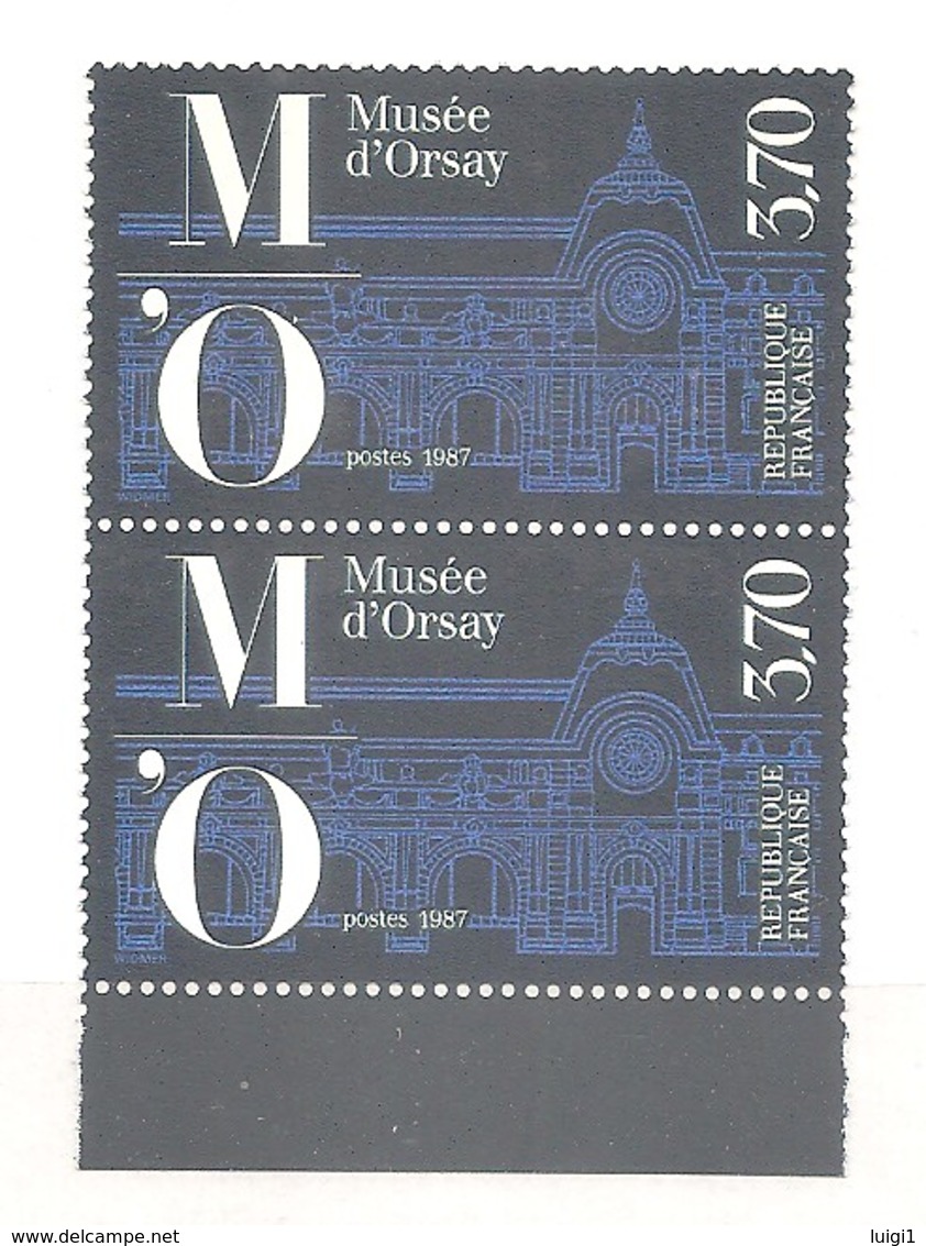 FRANCE 1986 . Y&T N°2451 - MUSEE D' ORSAY - Paire Verticale Neuve En Bas De Feuille. TB - Nuevos