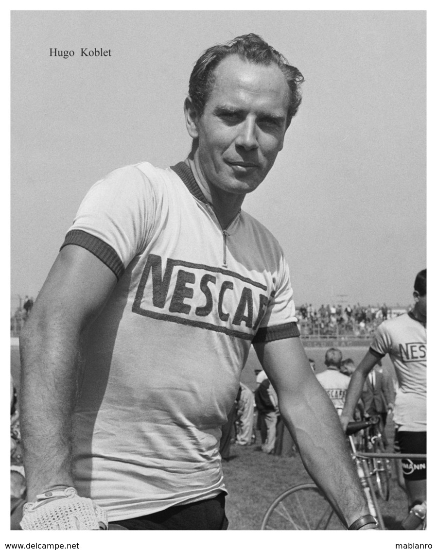PHOTO RIGIDE, GRAND CALITE, HUGO KOBLET 1956 FORMAT 20 X 25 - Cyclisme