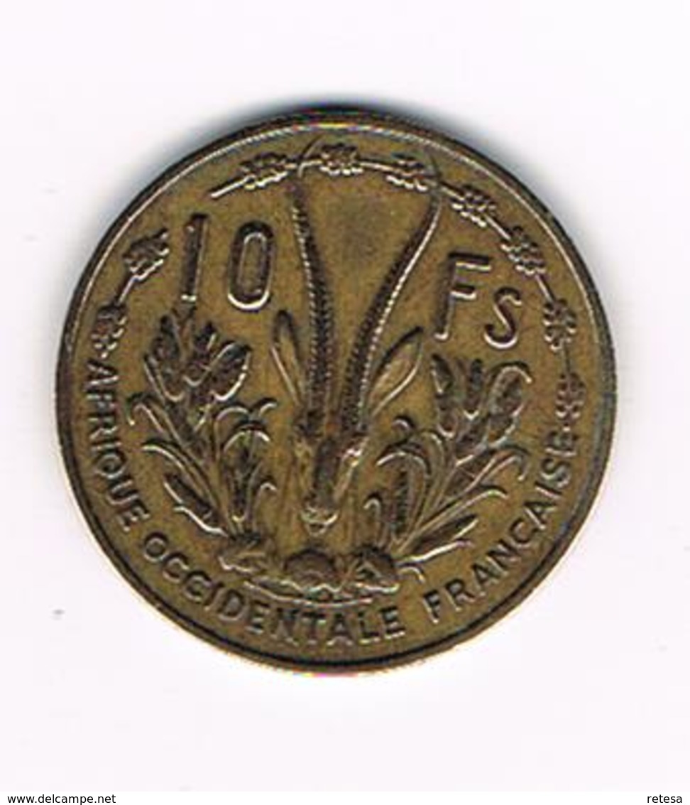 //  FRENCH WEST AFRICA  10 FRANCS  1956 - Centrafricaine (République)