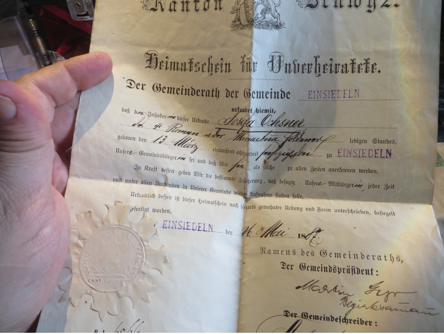 SUISSE,, EINSIEDELN  ,je Crois ,je Ne Sais Pas Ce Que C'est ,,mais C'est Tres Joli (lot 53) - Documents Historiques