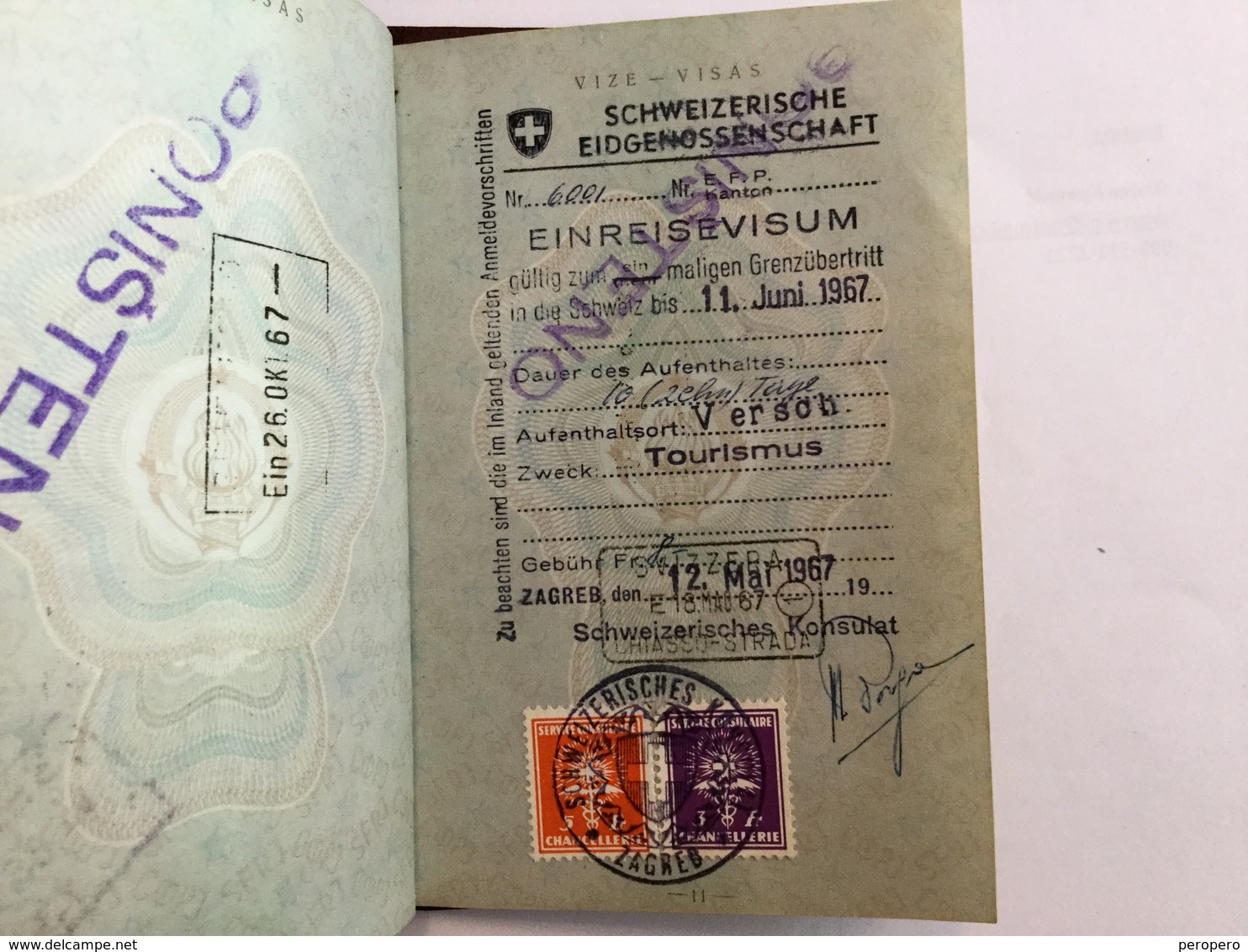 PASSPORT   REISEPASS  PASSAPORTO   PASSEPORT SFRJ   JUGOSLAVIJA  YUGOSLAVIA  Cca 1960 VISA TO: Switzerland, Canada,USA - Historische Dokumente