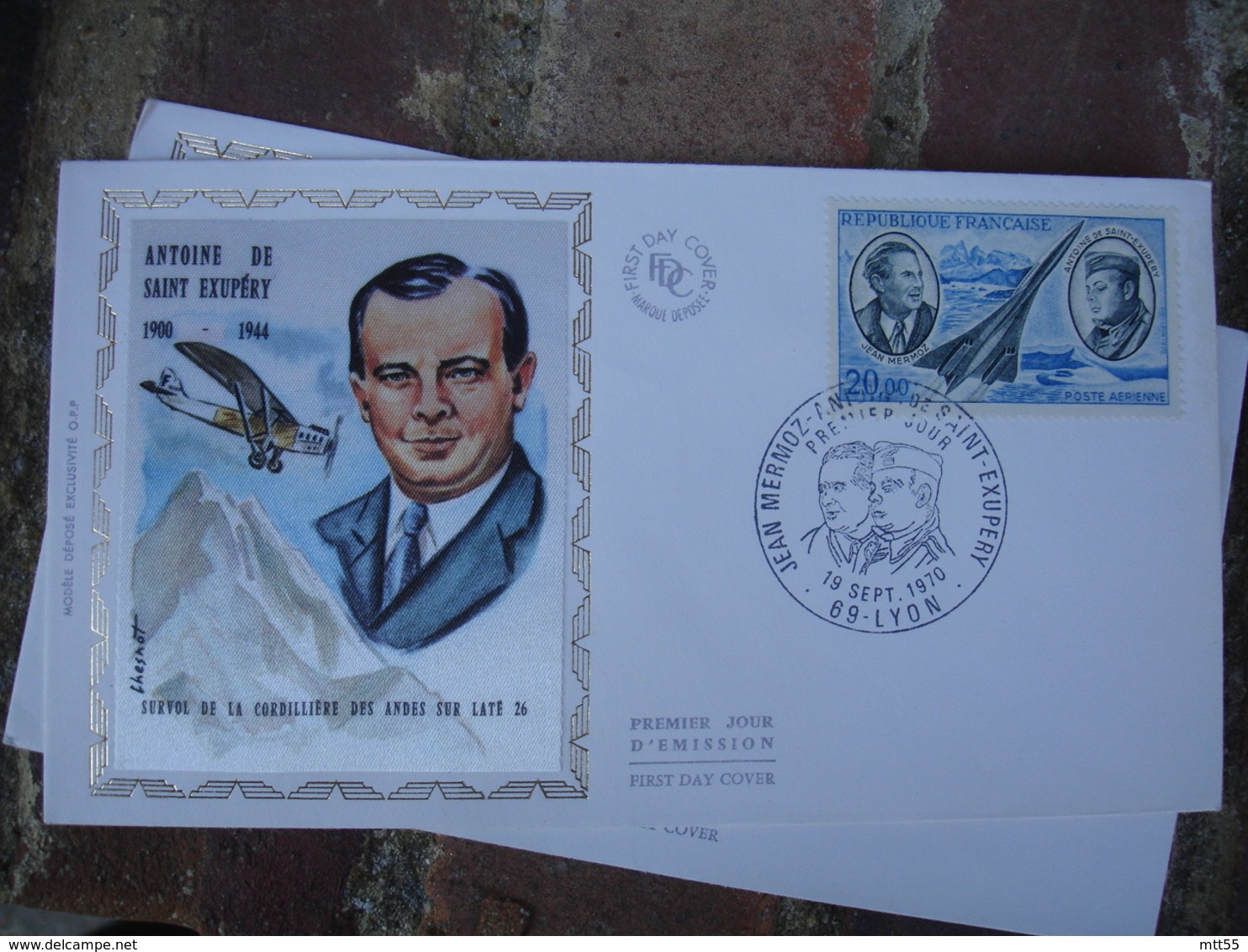 Poste Aerienne 20 F  Mermoz Saint Exupery Et 15 F Guillaumet Codos Lot De5 Fdc Enveloppe 1 Er Jour - 1970-1979