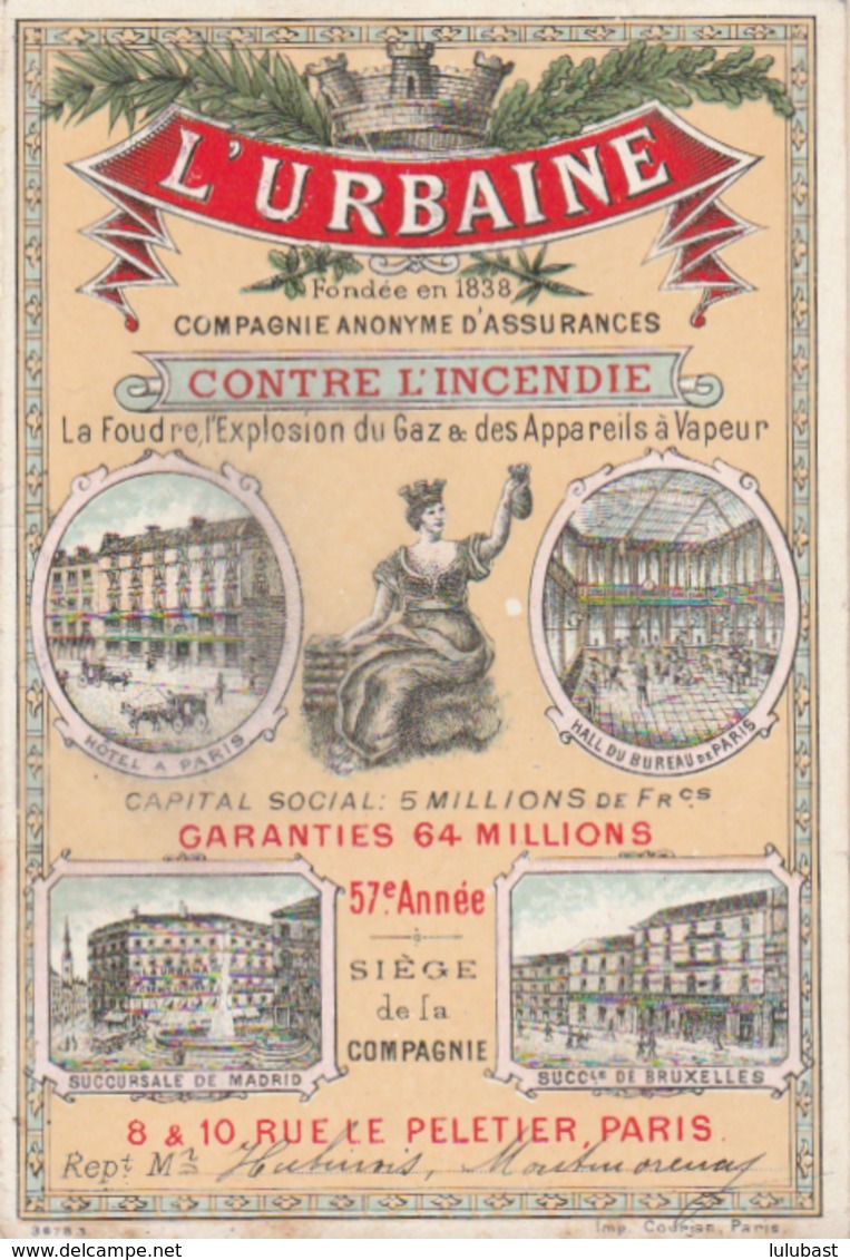 Calendrier Illustré De La Cie D'Assurances Contre L'incendie "l'URBAINE" 8-10 Rue Lepeltier - Paris. - Klein Formaat: ...-1900