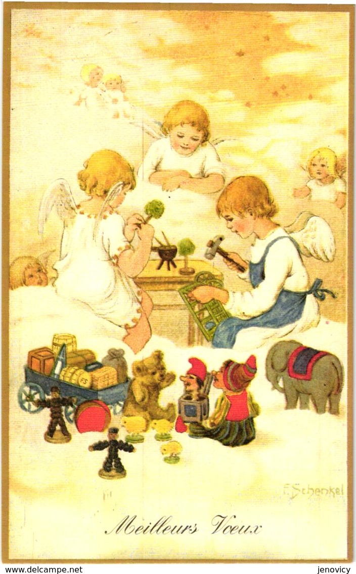 MEILLEURS VOEUX PETITS ANGES PREPARANT CADEAUX   REF 60432 - Schenkel, Franziska